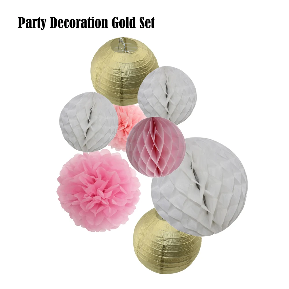 8 шт. набор золотистых/розовых декоративных шариков для свадьбы|ball lantern|ball ballhoneycomb
