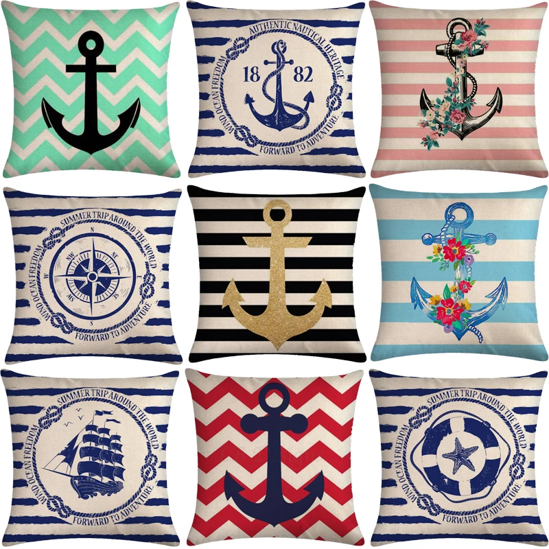 Stripe Ocean Anchor Sofa Decorative Cushion Cover Pillow Pillowcase Linen 45*45 Throw Pillow Home Decor Pillowcover 40621
Stripe Ocean Anchor Sofa Decorative Cushion Cover Pillow Pillowcase Linen 45*45 Throw Pillow Home Decor Pillowcover 40621