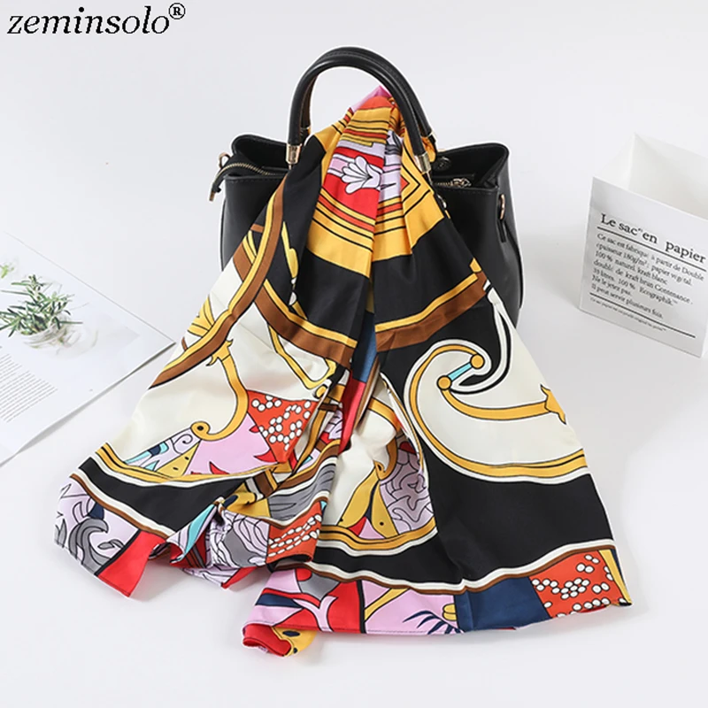 

Luxury Brand Scarves Stoles Square 100% Twill Silk Scarf Women Shawls 130*130cm Bufanda Large Size Printed Scarf Kerchief Hijab