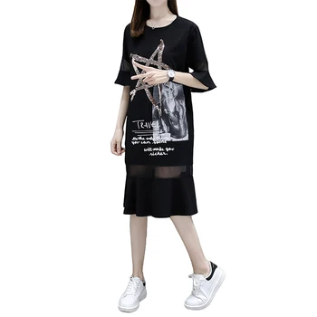 New summer dress for women Sizes For women loose thin cartoon print Casual short sleeve shift t-shirt vestidos dress women
New summer dress for women Sizes For women loose thin cartoon print Casual short sleeve shift t-shirt vestidos dress women