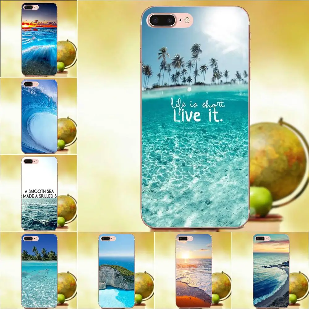 Soft Top Selling For Samsung Galaxy Note 2 3 4 5 8 9 S3 S4 S5 S6 S7 S8 S9 mini Edge Plus Beautiful Blue Ocean Seascape Waves | Мобильные