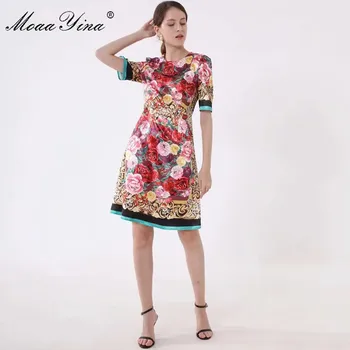 MoaaYina Fashion Designer Runway dress Spring Summer Women Dress Short sleeve Floral-Print Slim Elegant Vintage Dresses
MoaaYina Fashion Designer Runway dress Spring Summer Women Dress Short sleeve Floral-Print Slim Elegant Vintage Dresses