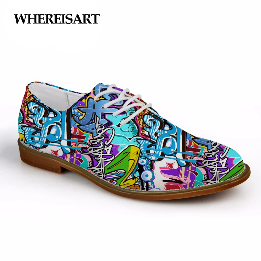 WHEREISART High Quality Women Flats Lace-up Casual Synthetic Oxfords Shoes 3D Fashion Graffiti Prints Leather Shoes for Man Shoe
WHEREISART High Quality Women Flats Lace-up Casual Synthetic Oxfords Shoes 3D Fashion Graffiti Prints Leather Shoes for Man Shoe