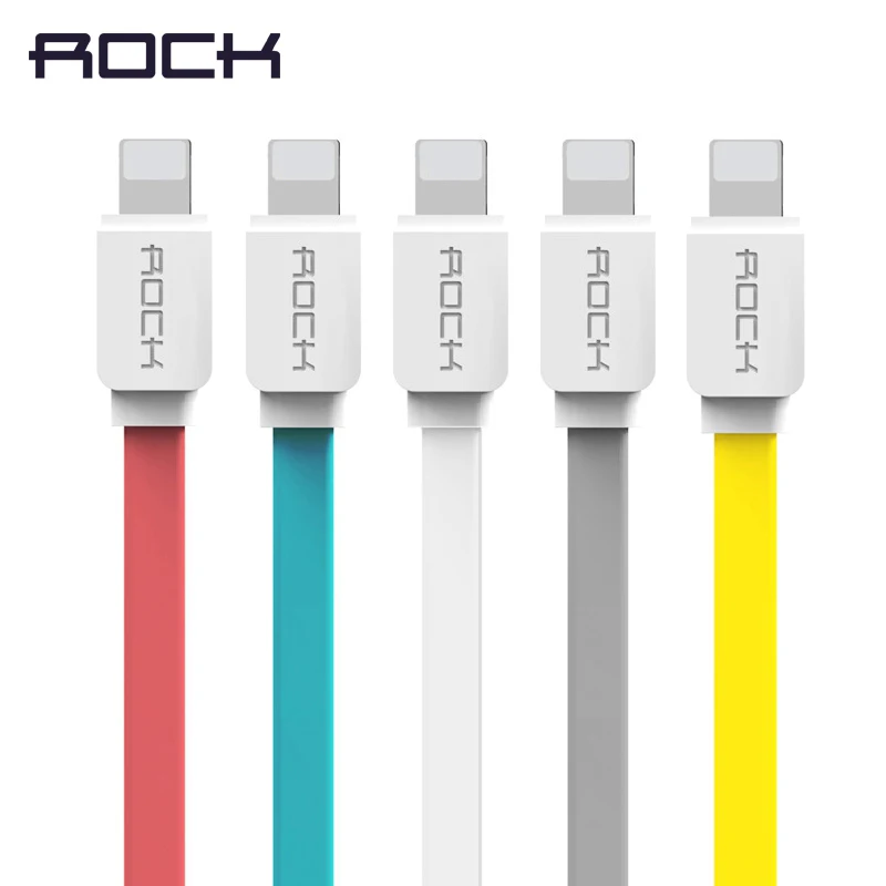 Image ROCK Original 32cm 100cm 200cm Length USB Data Cable For Apple iPhone 5 6 6p high Quality charging Cable line for iPad air H11