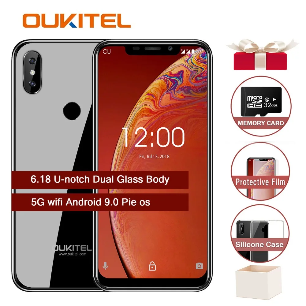 

Oukitel C13 Pro 5G / 2.4G WIFI 6.18"19:9 Android 9.0 Face ID glass appearance 2GB RAM 16GB ROM 3000mAh mobile phone MT6739 quad