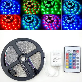 12 V 3528 RGB LED Adhesive Tape Ribbon Light 5 Meter Roll 60 led/m Strip IP20 Non-waterproof with IR Remote Controller
12 V 3528 RGB LED Adhesive Tape Ribbon Light 5 Meter Roll 60 led/m Strip IP20 Non-waterproof with IR Remote Controller