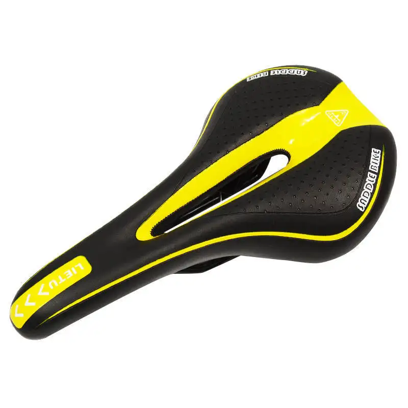 1xNew 2017 MTB Mountain Bike Bicycle Cycling PV Leather Skidproof Saddle Seat Cushion Cool Hollow Racing Saddle Free Shipping (12)