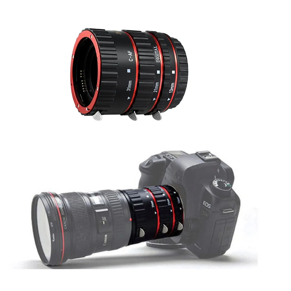JMFOTO 13/21/31mm Red Metal Mount Auto AF Macro Extension Tube Ring for Canon EOS EF EF-S Lens DSLR 1100D 700D 650D 600D Cameras
JMFOTO 13/21/31mm Red Metal Mount Auto AF Macro Extension Tube Ring for Canon EOS EF EF-S Lens DSLR 1100D 700D 650D 600D Cameras
