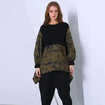 Women spring fake two shirt printed patchwork lantern sleeve asymmetrical casual blouse streetwear plus size irregular flare top
Women spring fake two shirt printed patchwork lantern sleeve asymmetrical casual blouse streetwear plus size irregular flare top