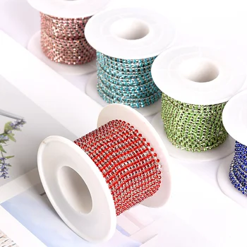 14 Colors SS6 10yards Rhinestones Chain Silver Claw Colorful Sew On Rhinestones Cup Chain for DIY Clothes Dress Decoration B1234
14 Colors SS6 10yards Rhinestones Chain Silver Claw Colorful Sew On Rhinestones Cup Chain for DIY Clothes Dress Decoration B1234