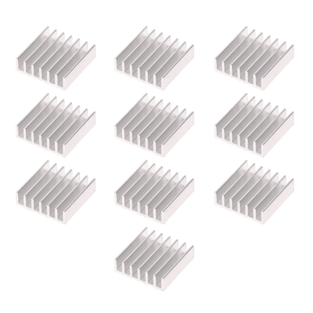 Dovewill 10Pcs 6063 Aluminum Cooling Heat sinks 20*20*6mm IC Heatsink heat sink