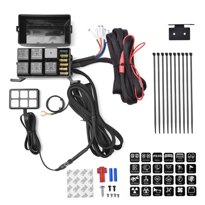 6 Gang Switch Panel Electronic Relay System Circuit Control Box Waterproof Fuse Relay Wiring Harness Assemblies For Car #291440
6 Gang Switch Panel Electronic Relay System Circuit Control Box Waterproof Fuse Relay Wiring Harness Assemblies For Car #291440