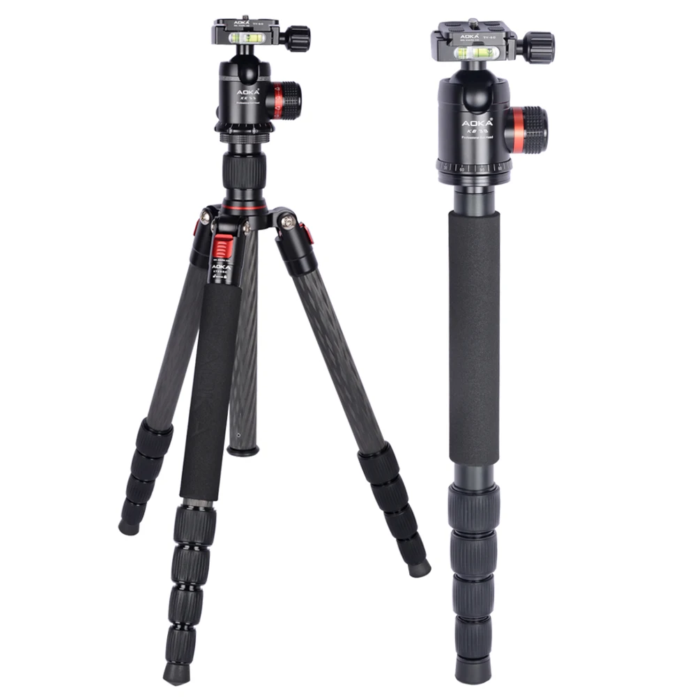 AOKA KT255C carbon fiber tripod professional systematic travelling hiking camera stand with tripod head kk33
AOKA KT255C carbon fiber tripod professional systematic travelling hiking camera stand with tripod head kk33
