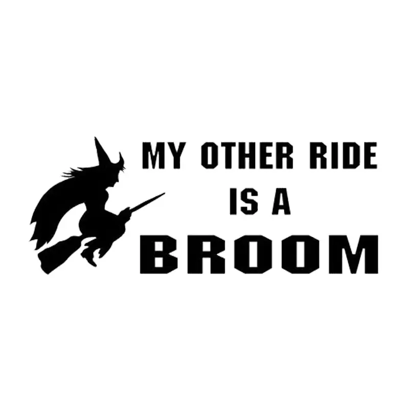 Фото 13 см * 5 креативная мода ведьма моя другая езда метла смешные наклейки | Наклейки на автомобиль (33051253462)