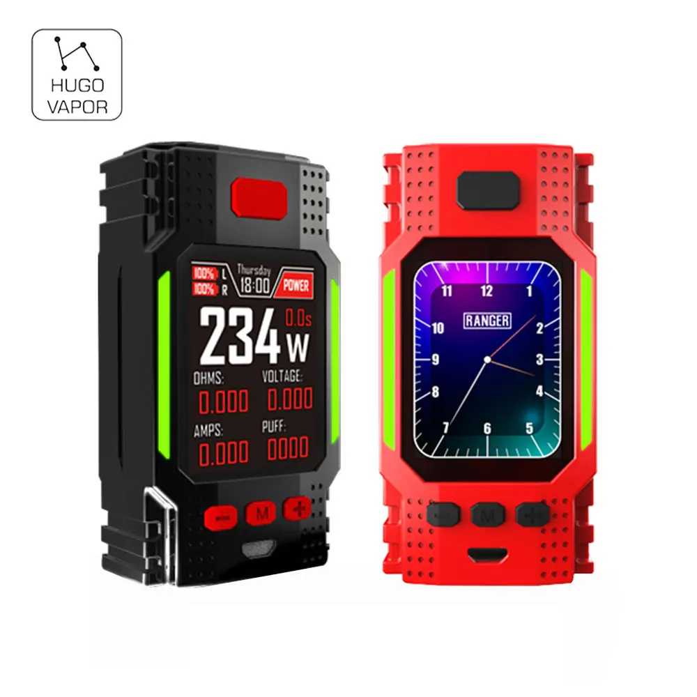 Original Hugo Vapor Ranger GT234 TC MOD Powered By Dual 18650 Battery Support VW/TC/TCR/LED/Clock Function Vs Orbiter GT230 Mod
Original Hugo Vapor Ranger GT234 TC MOD Powered By Dual 18650 Battery Support VW/TC/TCR/LED/Clock Function Vs Orbiter GT230 Mod