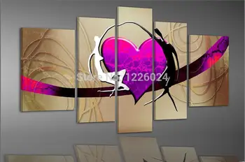 Free shipping! Lover Heart Abstract oil painting on canvas Modern Decor 5 panels unframed
Free shipping! Lover Heart Abstract oil painting on canvas Modern Decor 5 panels unframed