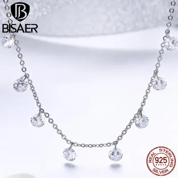 BISAER 925 Sterling Silver Necklaces Pendant Luminous CZ Cubic Zircon Collar Women Necklace Sterling Silver Jewelry Gift ECN299
BISAER 925 Sterling Silver Necklaces Pendant Luminous CZ Cubic Zircon Collar Women Necklace Sterling Silver Jewelry Gift ECN299
