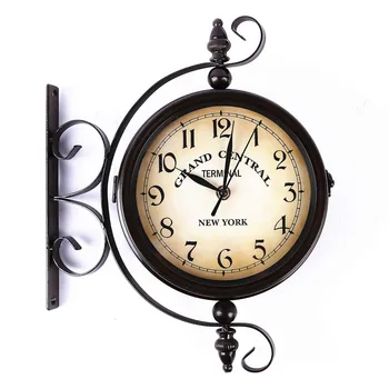Double Side Wall Clock Wrought Iron Wall Clocks Digital Watch Vintage Saat Relogio de Parede Reloj de Pared Horloge Murale Klok
Double Side Wall Clock Wrought Iron Wall Clocks Digital Watch Vintage Saat Relogio de Parede Reloj de Pared Horloge Murale Klok