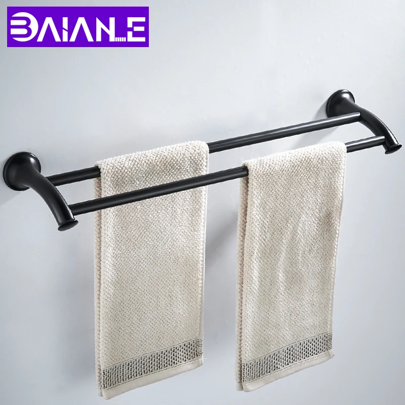 Towel Bar Black Stainless Steel Towel Shelf Accessories Bathroom Towel Holder Double Robe Rack Toilet Towel Rack Hanging Holder
Towel Bar Black Stainless Steel Towel Shelf Accessories Bathroom Towel Holder Double Robe Rack Toilet Towel Rack Hanging Holder