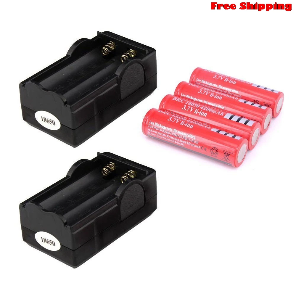 vovotrade 4pcs 18650 4200mah BRC 3.7V Rechargeable Li-ion Battery + 2pcs Charger for Emergency Lighting Portable Devices Power
vovotrade 4pcs 18650 4200mah BRC 3.7V Rechargeable Li-ion Battery + 2pcs Charger for Emergency Lighting Portable Devices Power