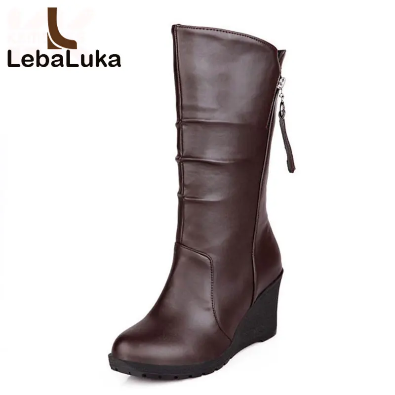 LebaLuka Size 28-50 Women Wedge Half Short Boots Winter Snow High Wedges Boot Fashion Footwears Warm Botas Feminina Footwears
LebaLuka Size 28-50 Women Wedge Half Short Boots Winter Snow High Wedges Boot Fashion Footwears Warm Botas Feminina Footwears