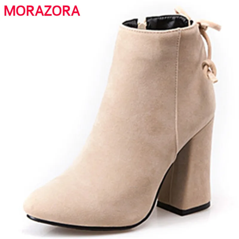 MORAZORA Top quality womens boots in spring autumn high heels shoes flock zipper solid fashion shoes ankle boots for women party
MORAZORA Top quality womens boots in spring autumn high heels shoes flock zipper solid fashion shoes ankle boots for women party