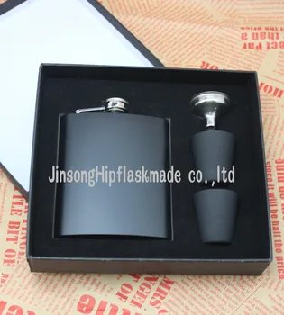 7 ounce Coated hip flask with 2 black cups and funnel set ,Personalized logo is available , Laser welding
7 ounce Coated hip flask with 2 black cups and funnel set ,Personalized logo is available , Laser welding