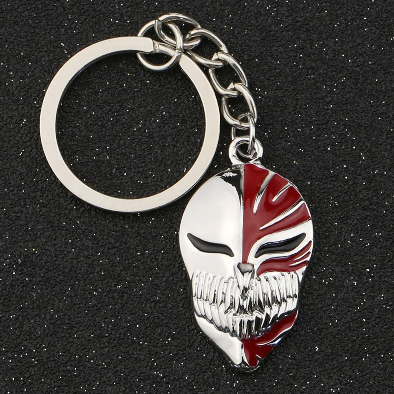 Bleach Keychain Kurosaki Ichigo Hollow Mask Logo Death Skull Silver Enamel Keyring Key Holder Chain Ring Anime Jewelry Wholesale
Bleach Keychain Kurosaki Ichigo Hollow Mask Logo Death Skull Silver Enamel Keyring Key Holder Chain Ring Anime Jewelry Wholesale