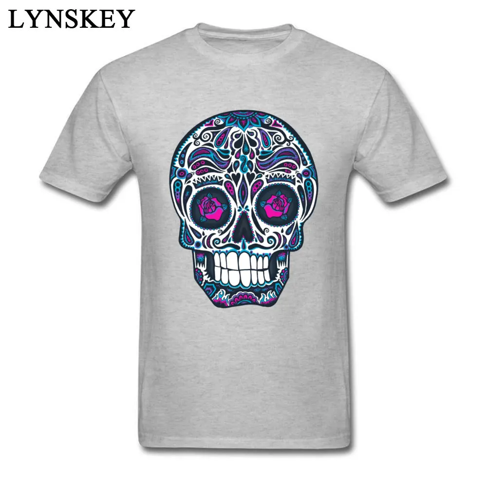 Cotton Boy Short Sleeve T Shirt Design Tops Shirt Cute Geek O Neck Tee Shirt Calavera IV Neon Calavera IV Neon grey