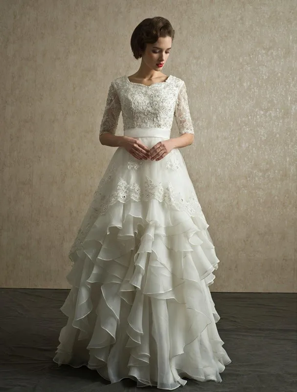 2019-vintage-wedding-dresses-half-sleeves-organza-appliques-floor-length-bridal-dresses-bandage-wedding-gowns-indian-muslim-bridal-gowns (1)_副本