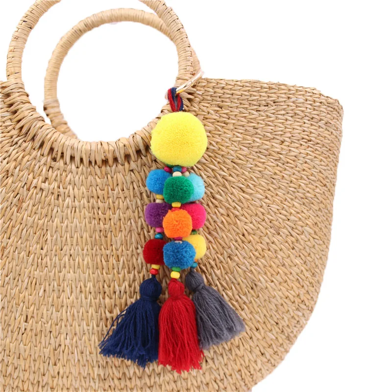 RE Cute pompon keychain tassel trinket ethnic handmade car key chain accessories pompom key ring women bag charms K30
RE Cute pompon keychain tassel trinket ethnic handmade car key chain accessories pompom key ring women bag charms K30