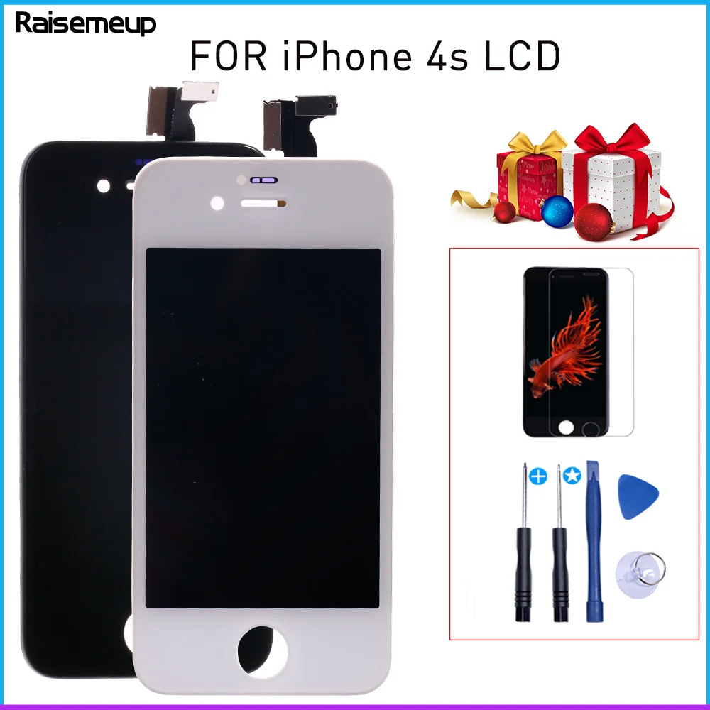 AAAA Display For iPhone 4S LCD Screen for 4s A1431 A1387 Touch Digitizer Assembly pantalla Replacement with Tempered film+Tools
AAAA Display For iPhone 4S LCD Screen for 4s A1431 A1387 Touch Digitizer Assembly pantalla Replacement with Tempered film+Tools