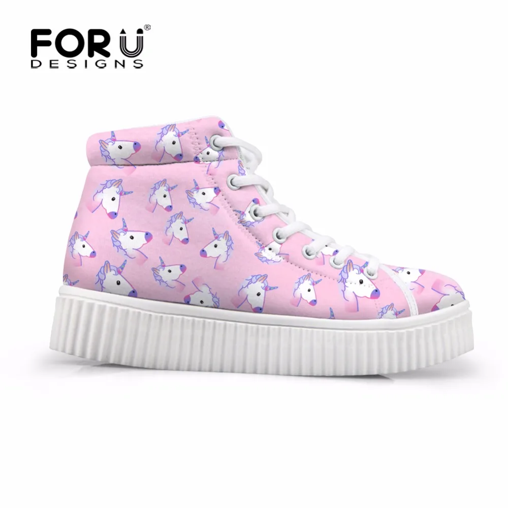 FORUDESIGNS Fashion Unicorn Women Cute Casual Shoes Brand Design High Top Platform Female Shoes Flats Lace-up Breathable Boots
FORUDESIGNS Fashion Unicorn Women Cute Casual Shoes Brand Design High Top Platform Female Shoes Flats Lace-up Breathable Boots