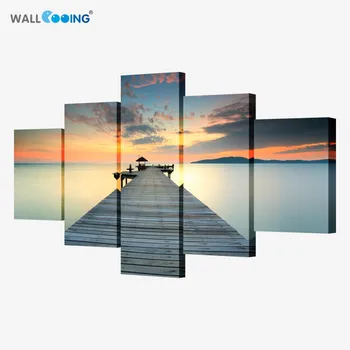 5 piece the sunset wall art dusk pier decorative canvas painting the living room sofa bedroom flowers canvas (no frame) 
5 piece the sunset wall art dusk pier decorative canvas painting the living room sofa bedroom flowers canvas (no frame)