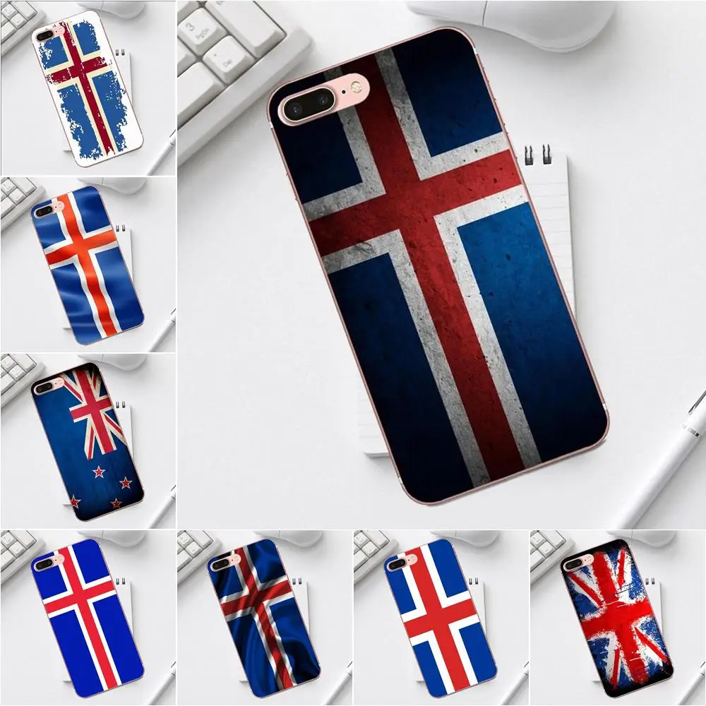 Qdowpz флаг Исландии для iPhone 4 4S 5 5C SE 6 6S 7 8 Plus X XS Max XR Galaxy A3 A5 J1 J3 J5 J7 2017 TPU Мягкий