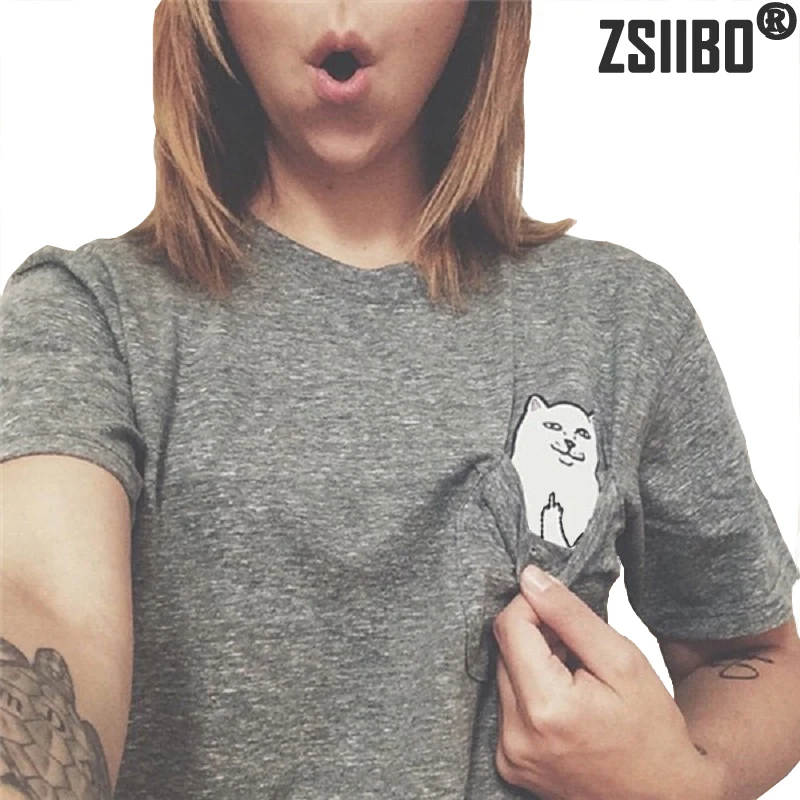 Fashion Funny Cat T-Shirt Cheap cat in pocket t shirt casual short sleeve tshirt NV09-J
Fashion Funny Cat T-Shirt Cheap cat in pocket t shirt casual short sleeve tshirt NV09-J