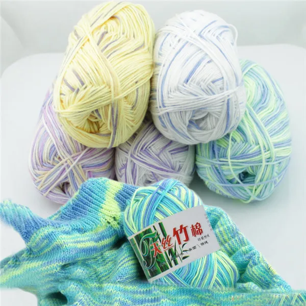 

Sale hot 50g/pcs Soft Baby Natural Crochet Bamboo Cotton Hand Knitting Yarn 10Pcs/ Lot 6ply