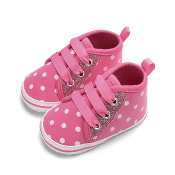 New Baby Shoes Baby Girl Shoes Newborn The First Walker Shoes New Sequins Streamers Big Dot Print Baby Toddler Shoes