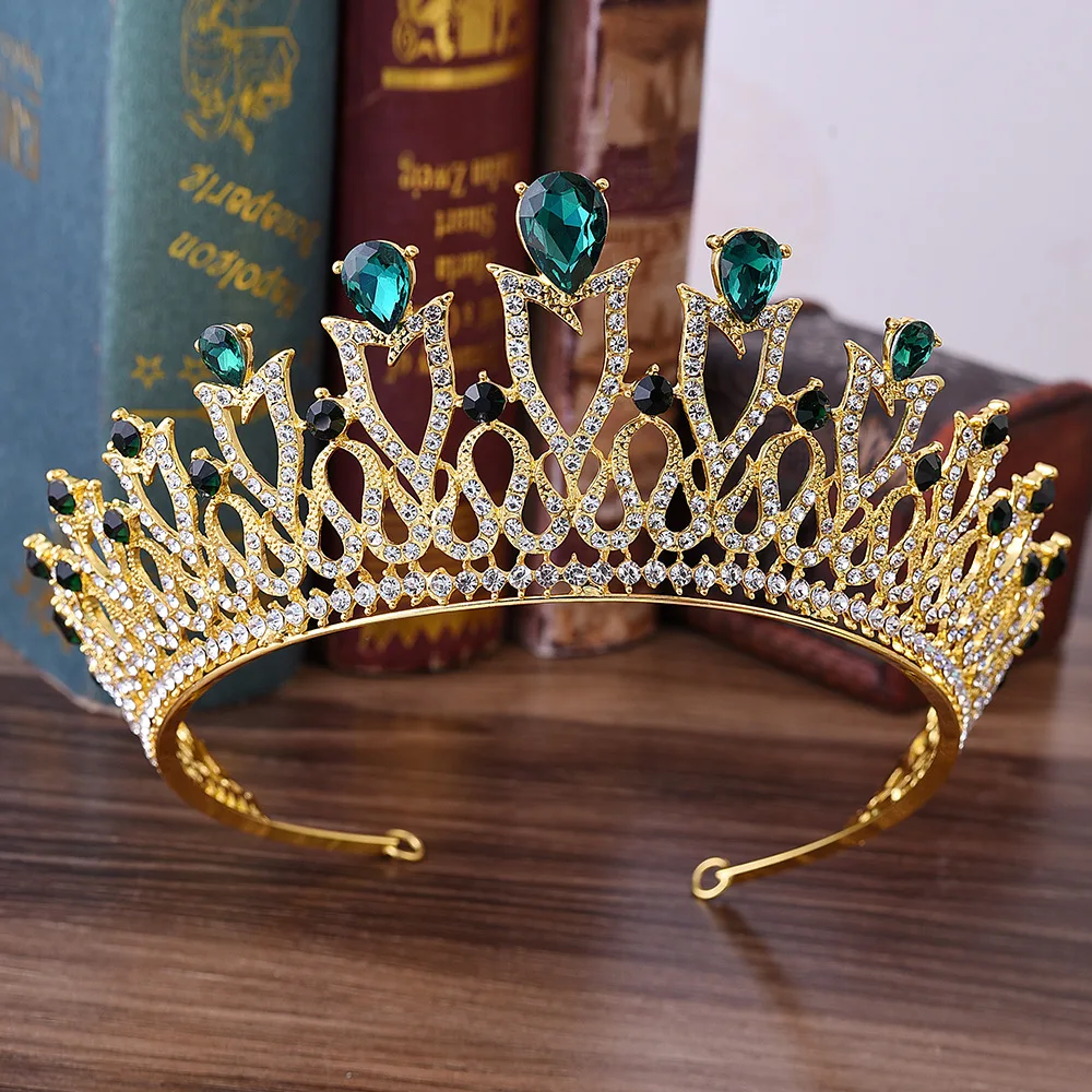 Baroque Gold Red Green Crystal Bridal Tiara Crown Princess Queen Pageant Rhinestone Veil Tiara Headband Wedding Hair Accessories
Baroque Gold Red Green Crystal Bridal Tiara Crown Princess Queen Pageant Rhinestone Veil Tiara Headband Wedding Hair Accessories