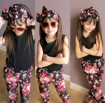 3pcs Fashion Baby Kids Girls Floral Outfits Headband Black Sleeveless Shirt Floral Pants Clothes Set
3pcs Fashion Baby Kids Girls Floral Outfits Headband Black Sleeveless Shirt Floral Pants Clothes Set