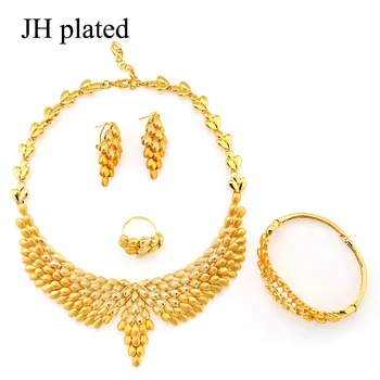 JHplated African Ethiopian gold color Jewelry sets Necklace/Earrings/Ring/Bracelet Wedding Party gift for Women jewelry fashion 
JHplated African Ethiopian gold color Jewelry sets Necklace/Earrings/Ring/Bracelet Wedding Party gift for Women jewelry fashion