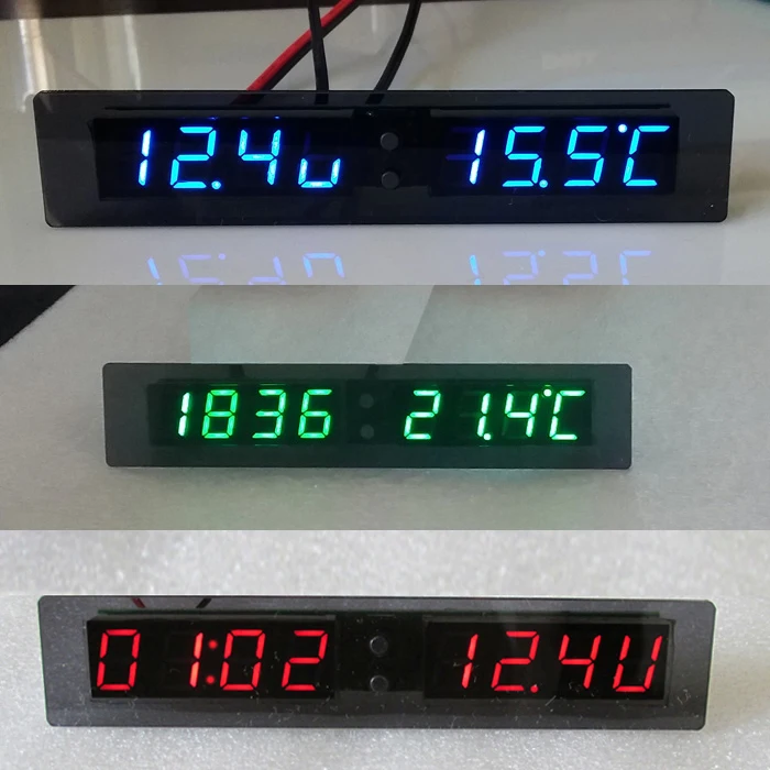 DC 12v Digital Display Car Voltage + Thermometer + clock Battery Voltmeter temp time Monitor meter
DC 12v Digital Display Car Voltage + Thermometer + clock Battery Voltmeter temp time Monitor meter