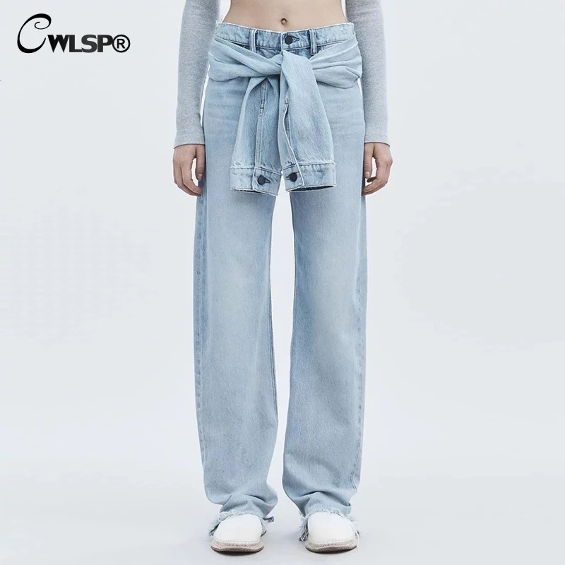 CWLSP Tie Front Wide Leg Pants Women Low Waist Loose Long Jeans Streetwear Denim Trousers calca Straight jeans feminina QL4190
CWLSP Tie Front Wide Leg Pants Women Low Waist Loose Long Jeans Streetwear Denim Trousers calca Straight jeans feminina QL4190