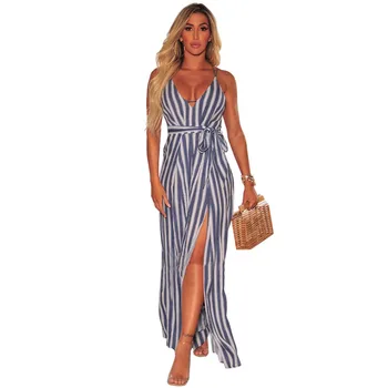 Body Cotton Body Feminino Women Vadim Europe And America Real 2019 New Style Womens Vertical Stripes Open Back Split Wide Leg 
Body Cotton Body Feminino Women Vadim Europe And America Real 2019 New Style Womens Vertical Stripes Open Back Split Wide Leg