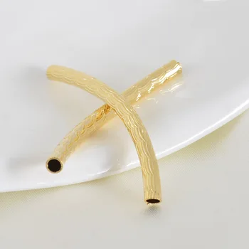 4PCS 45*3MM 24K Champagne Gold Color Brass Wave Pattern Curved Bracelet Tube High Quality Diy Jewelry Accessories
4PCS 45*3MM 24K Champagne Gold Color Brass Wave Pattern Curved Bracelet Tube High Quality Diy Jewelry Accessories