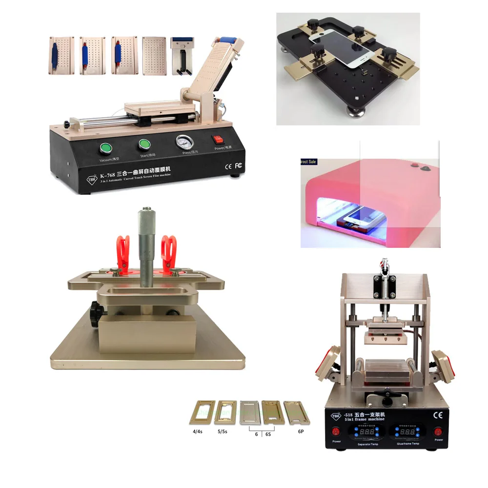 TBK-518 LCD Refurbish Machine Middle Bezel Separator + TBK-768 OCA Film Laminating Machine + Laminating Mould + Glue Dryer
TBK-518 LCD Refurbish Machine Middle Bezel Separator + TBK-768 OCA Film Laminating Machine + Laminating Mould + Glue Dryer