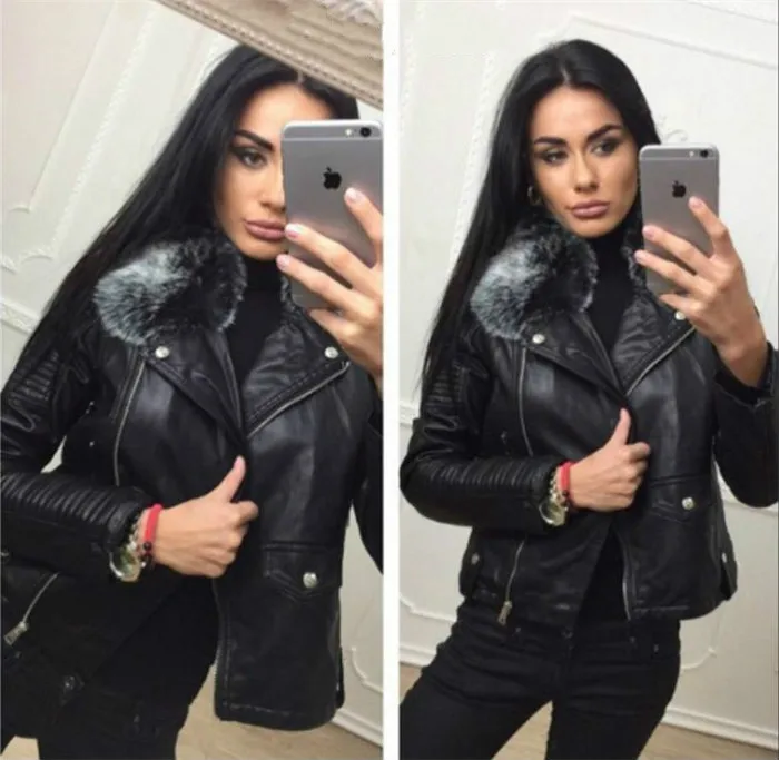 Autumn Winter Long Sleeved Warm Pvc Coat Ladies' Black Leather Jackets 2019 New Faux Lambs Woman Slim Motorcycle Bikers Jacket
Autumn Winter Long Sleeved Warm Pvc Coat Ladies' Black Leather Jackets 2019 New Faux Lambs Woman Slim Motorcycle Bikers Jacket