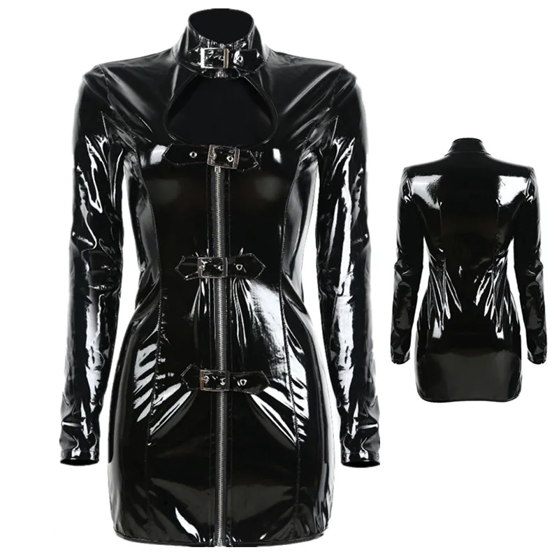 2019 Fashion Women PVC Wet Look Faux Leather Pencil Midi Dress Black Luxury Noble PU Zipper Bodycon Dress Plus Size S-XXL
2019 Fashion Women PVC Wet Look Faux Leather Pencil Midi Dress Black Luxury Noble PU Zipper Bodycon Dress Plus Size S-XXL