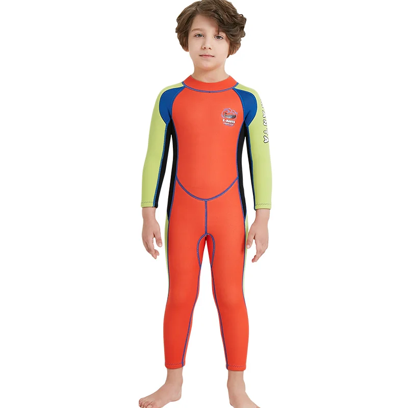 Фото Dive and Sail Kids 2.5mm Neoprene Wet Suit Diving Wetsuit Boys Girls Swimsuits Long Sleeve Swimwear Full Body | Спорт и развлечения