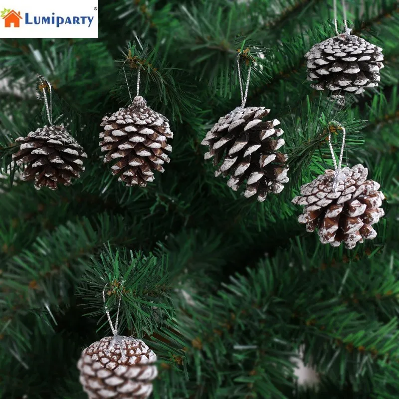 LumiParty 6 шт./компл. см снежные украшения Рождественская елка безделушки сосновые